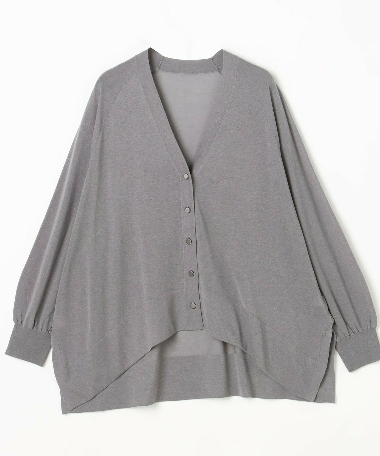 【MOGA】【Lサイズ】ハイゲージシアーラグランスリーブカーディガン 詳細画像 グレー 1