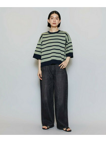 【MOGA】【Lサイズ】リバーシブルボーダーニットトップス 詳細画像 グリーン系その他 12