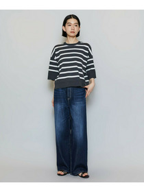 【MOGA】【Lサイズ】リバーシブルボーダーニットトップス 詳細画像 グリーン系その他 5