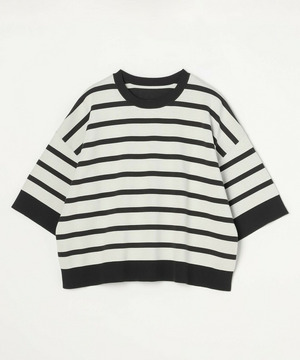 【MOGA】【Lサイズ】リバーシブルボーダーニットトップス 詳細画像 ホワイト系その他 1