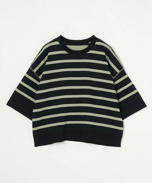 【MOGA】【Lサイズ】リバーシブルボーダーニットトップス 詳細画像 グリーン系その他 2