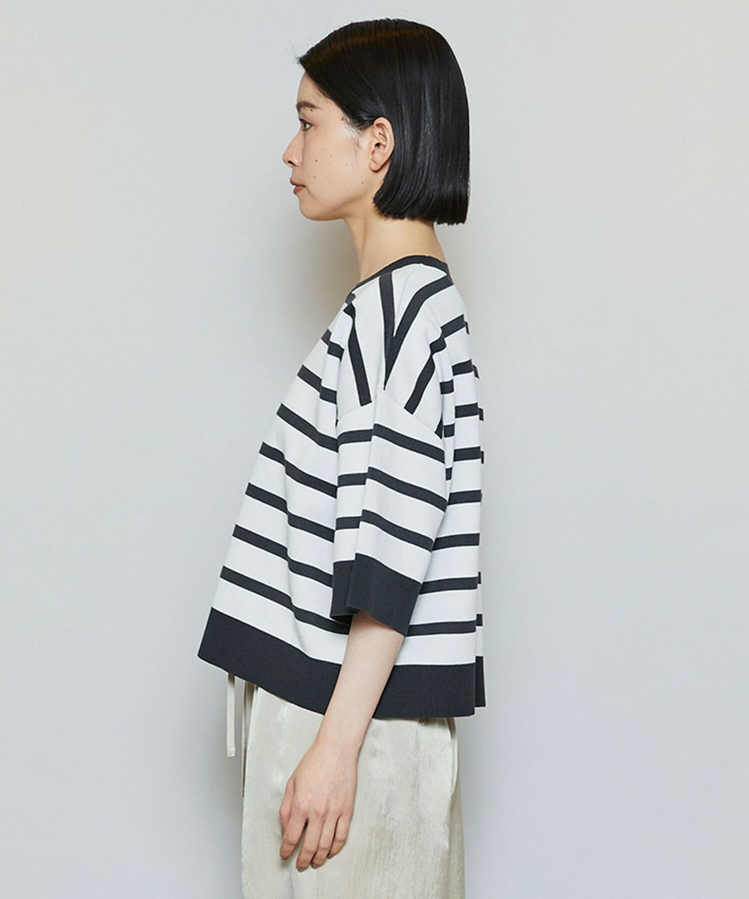 【MOGA】【Lサイズ】リバーシブルボーダーニットトップス 詳細画像 グリーン系その他 19