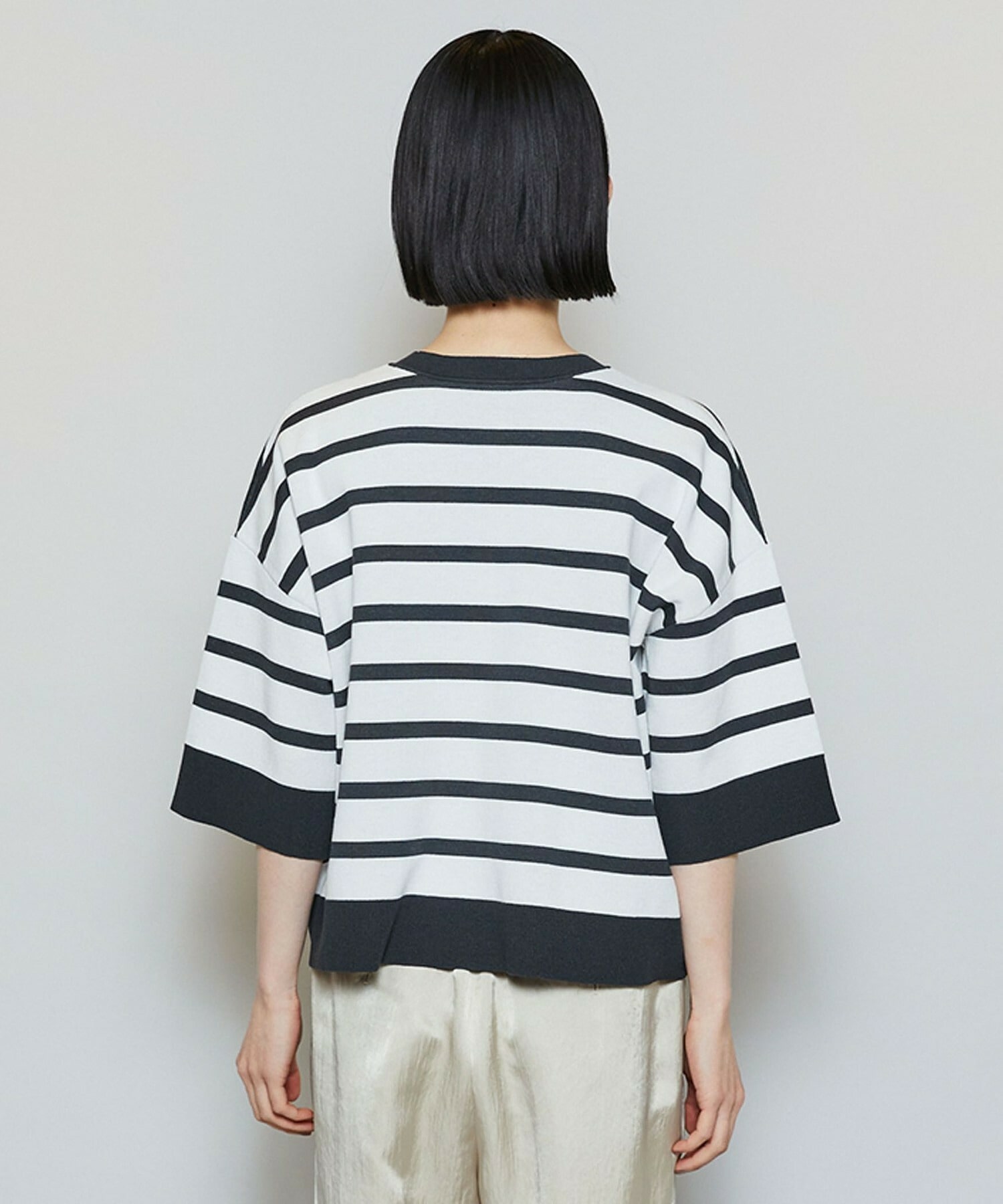 【MOGA】【Lサイズ】リバーシブルボーダーニットトップス 詳細画像 グリーン系その他 20