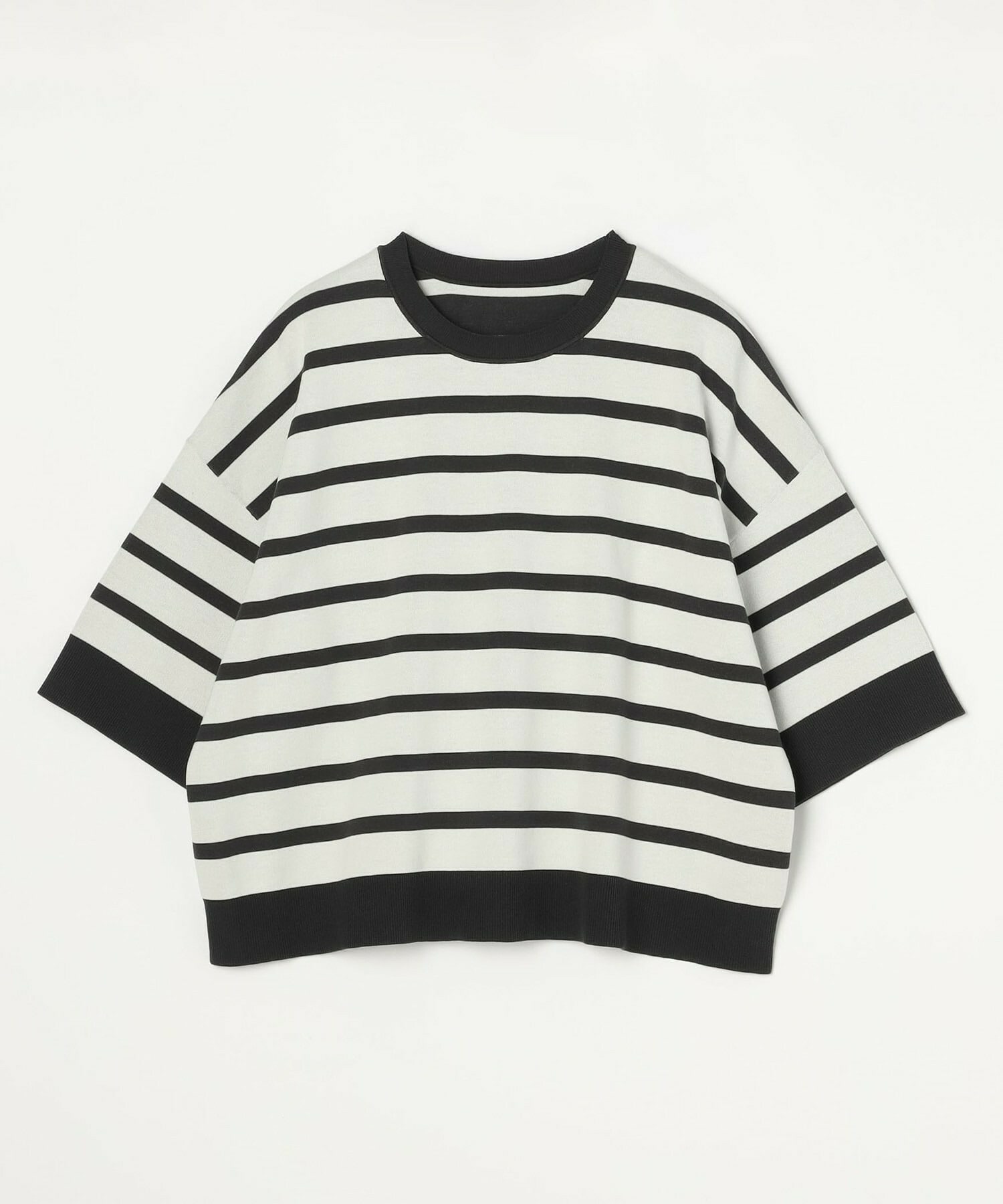 【MOGA】【Lサイズ】リバーシブルボーダーニットトップス 詳細画像 ホワイト系その他 1