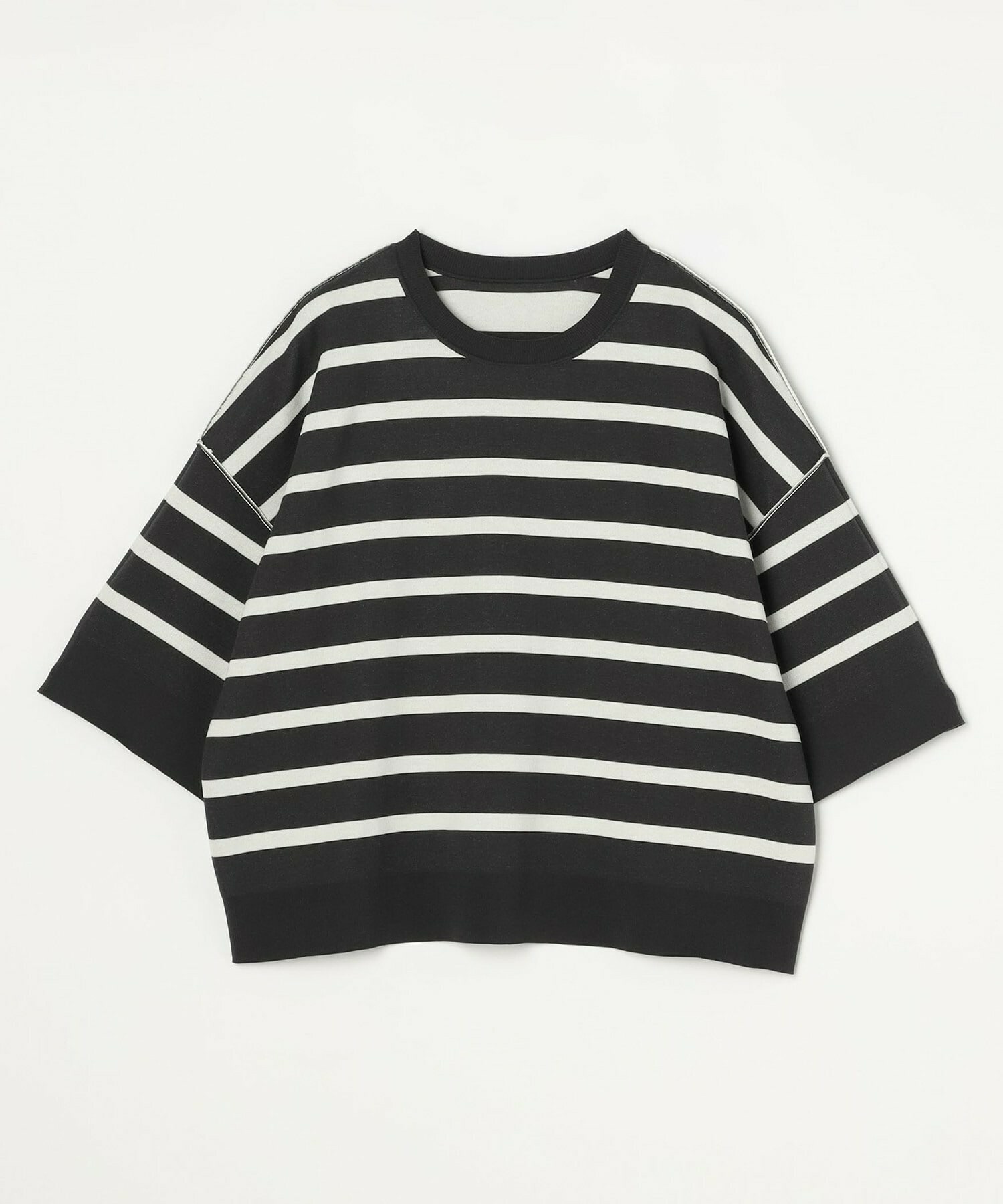 【MOGA】【Lサイズ】リバーシブルボーダーニットトップス 詳細画像 ホワイト系その他 2