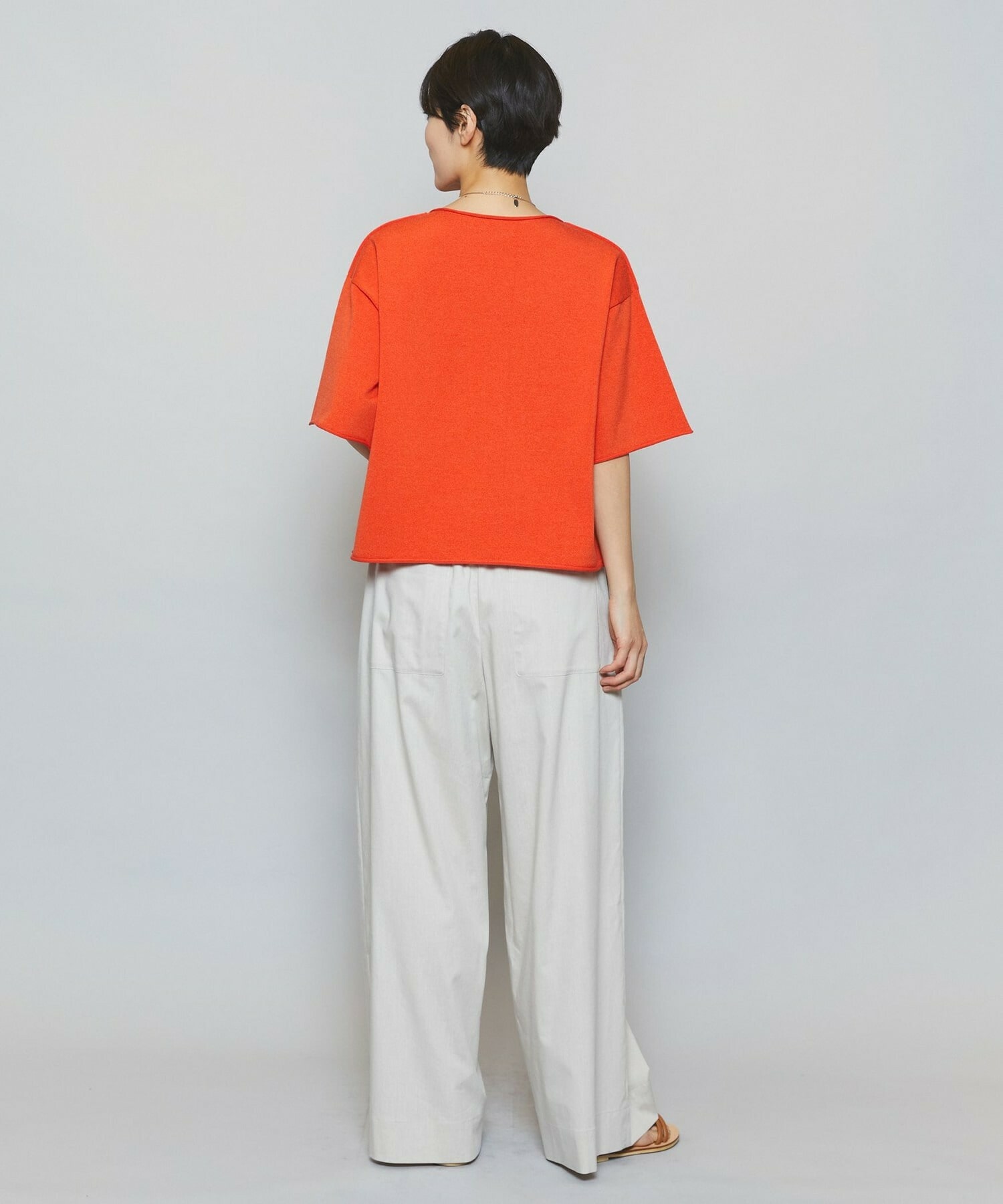 【MOGA】【Lサイズ】カーリングニットクロップドトップス 詳細画像 オレンジ 16