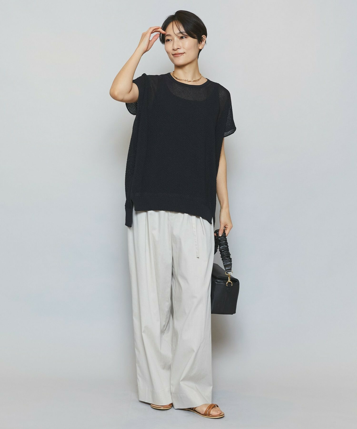 【MOGA】【Lサイズ】TAKUMIドロップショルダーニット 詳細画像 ブラック 2