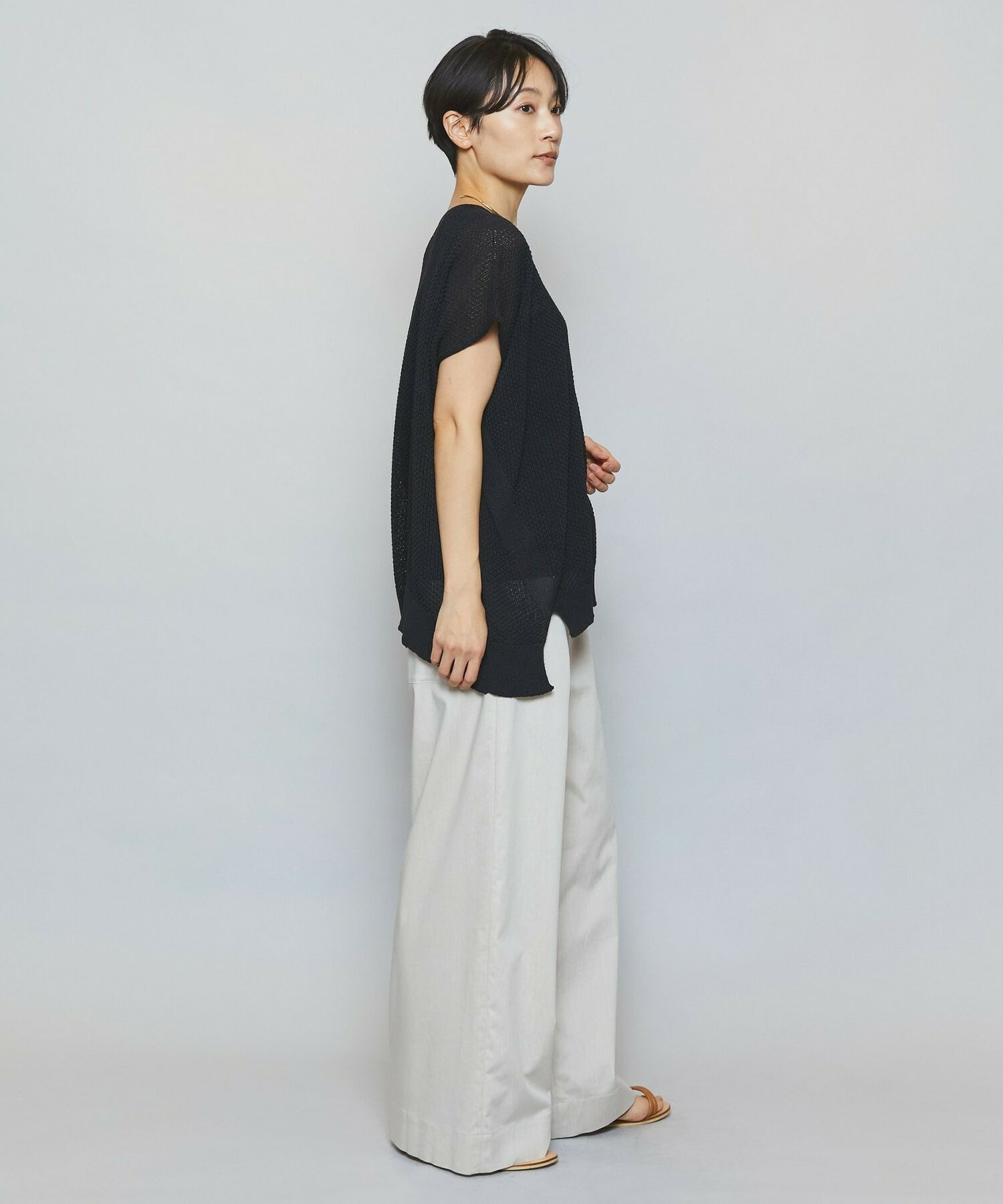 【MOGA】【Lサイズ】TAKUMIドロップショルダーニット 詳細画像 ブラック 6