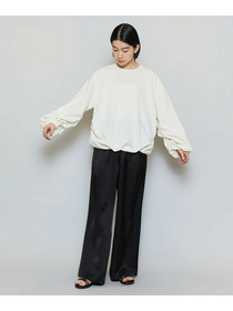 【MOGA】【Lサイズ】ストレッチフライスギャザータックトップス 詳細画像 オフホワイト 2