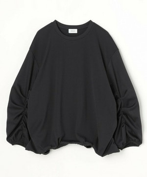 【MOGA】【Lサイズ】ストレッチフライスギャザータックトップス 詳細画像 ブラック 1