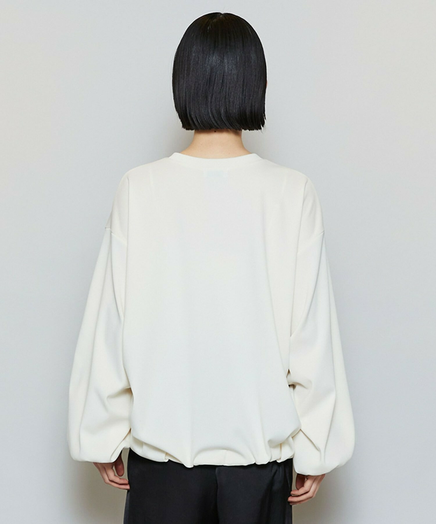 【MOGA】【Lサイズ】ストレッチフライスギャザータックトップス 詳細画像 オフホワイト 23