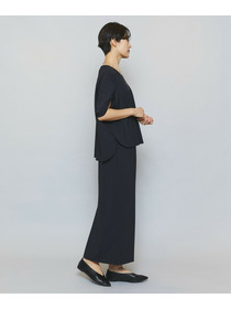 【MOGA】【Lサイズ】クールトリコットVネックドルマンスリーブトップス 詳細画像 ブラック 11