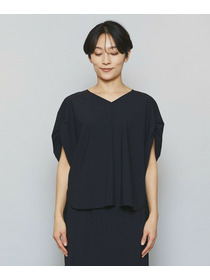 【MOGA】【Lサイズ】クールトリコットVネックドルマンスリーブトップス 詳細画像 ブラック 13