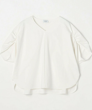 【MOGA】【Lサイズ】クールトリコットVネックドルマンスリーブトップス 詳細画像 ホワイト 1