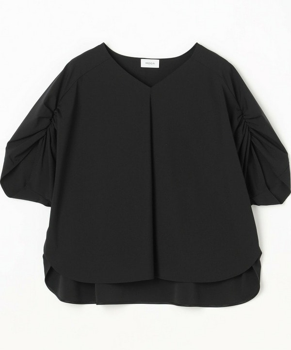 【Lサイズ】クールトリコットVネックドルマンスリーブトップス【Lサイズ】クールトリコットVネックドルマンスリーブトップス