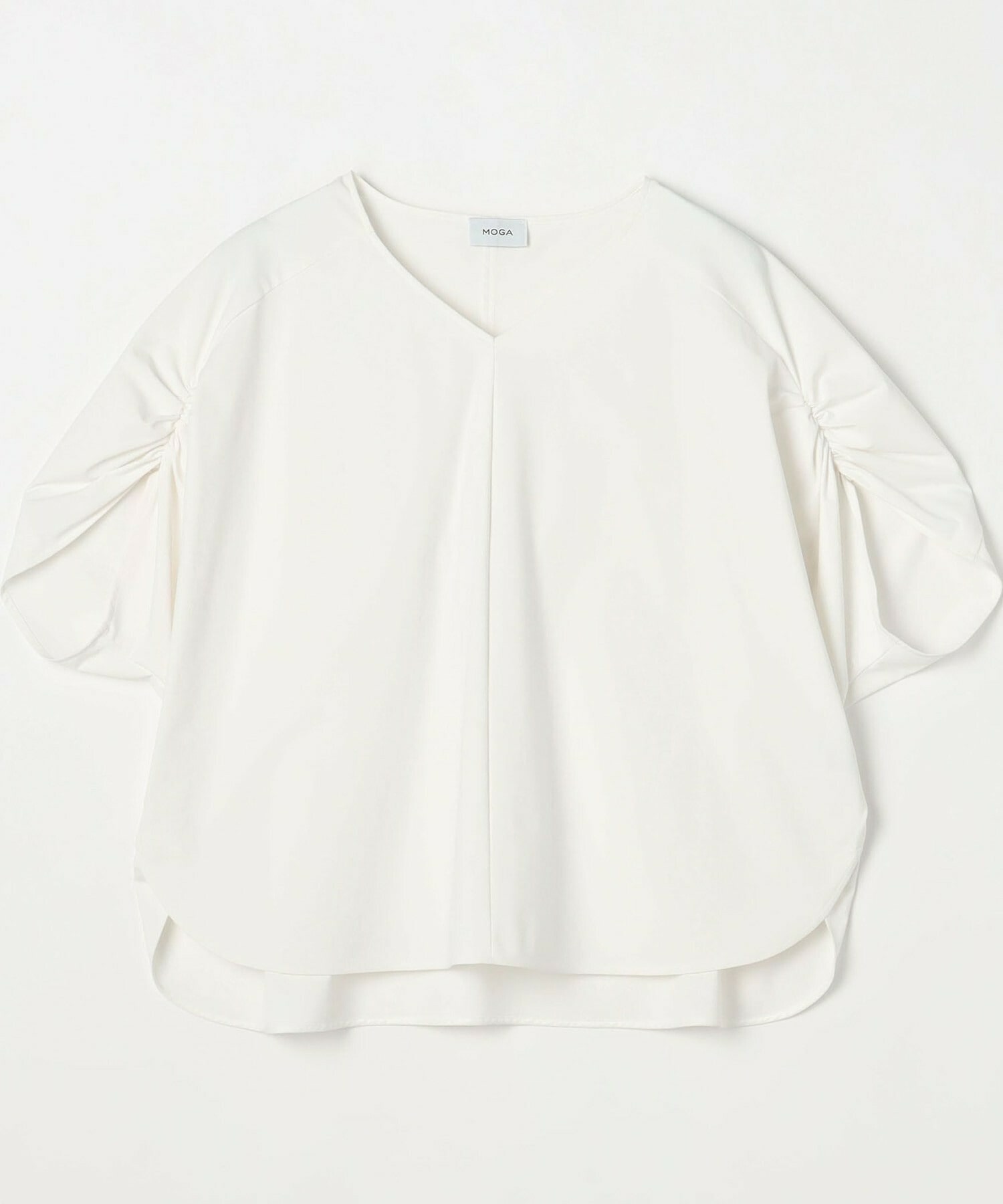 【MOGA】【Lサイズ】クールトリコットVネックドルマンスリーブトップス 詳細画像 ブラック 16