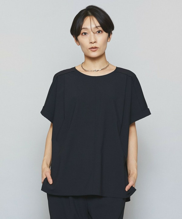 【Lサイズ】クールトリコットクルーネックトップス 詳細画像 ブラック 2