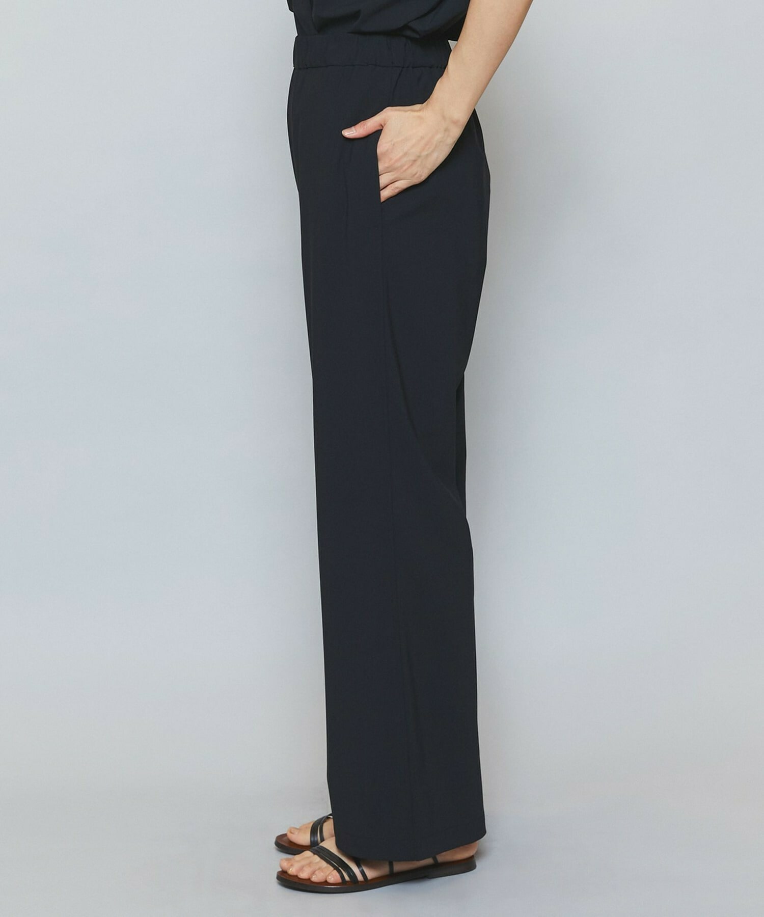 【MOGA】【Lサイズ】クールトリコットストレートパンツ 詳細画像 ブラック 18