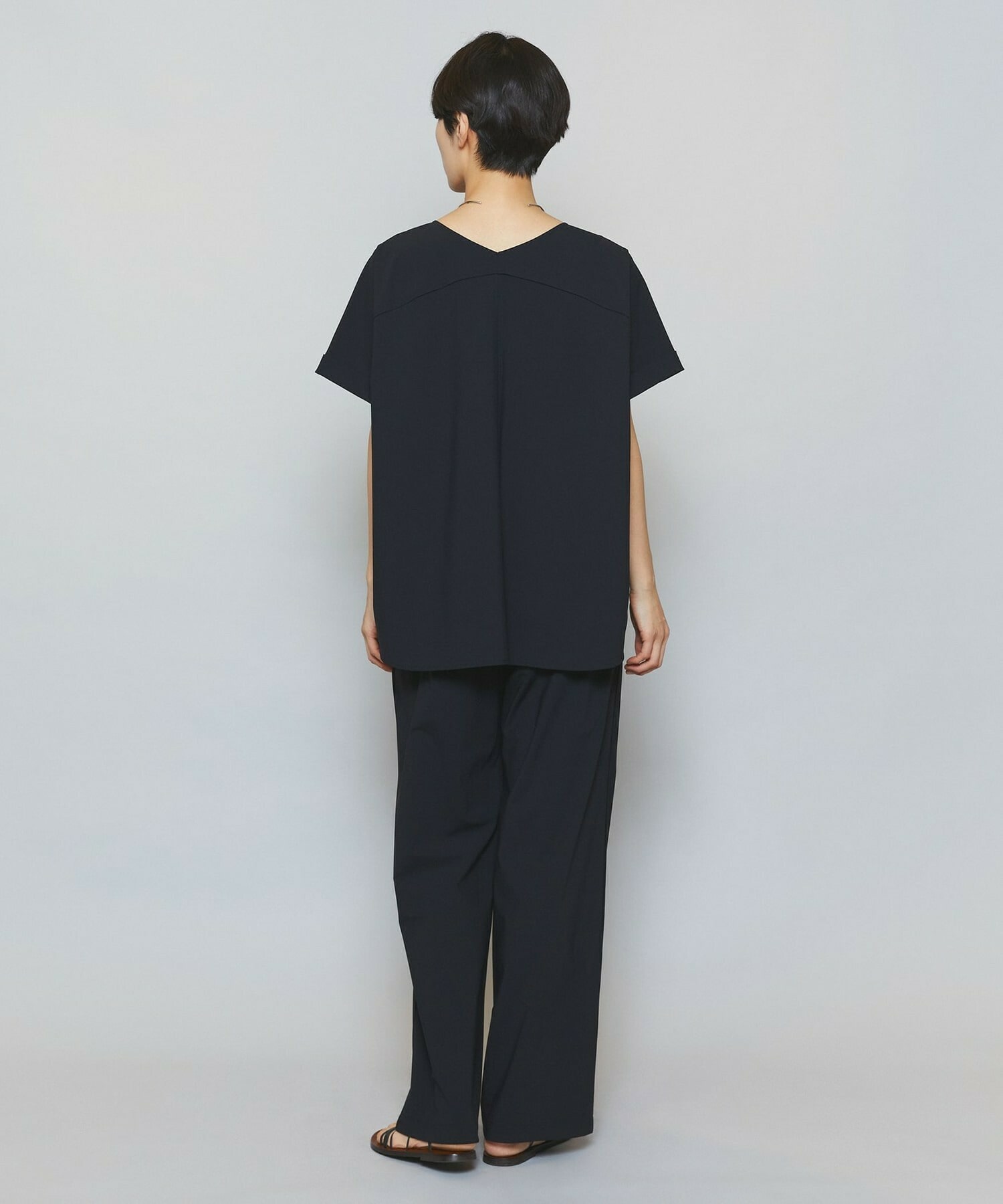 【MOGA】【Lサイズ】クールトリコットストレートパンツ 詳細画像 ブラック 8