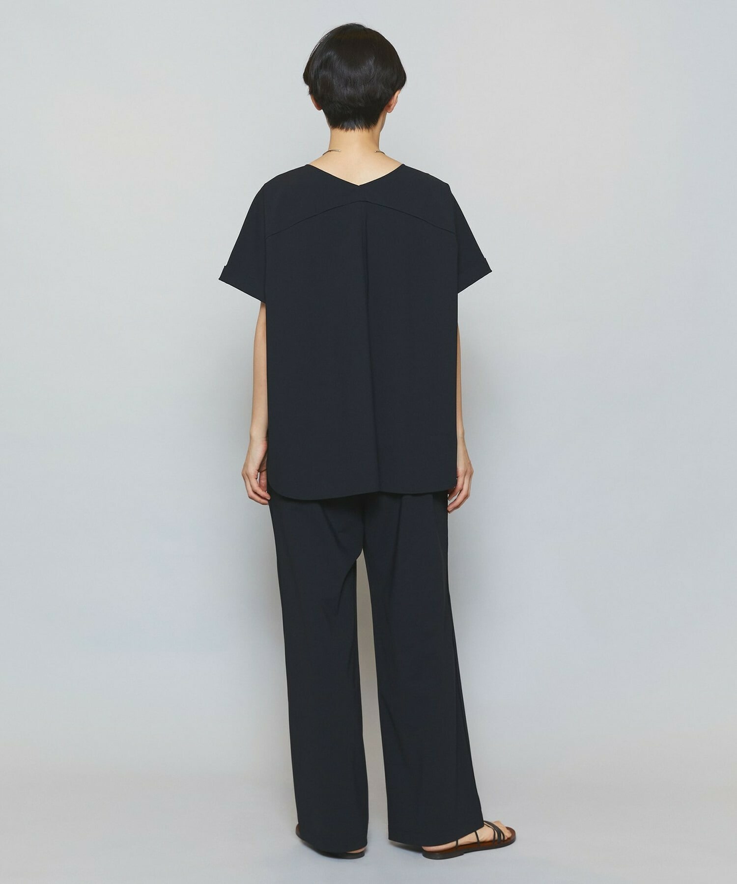 【MOGA】【Lサイズ】クールトリコットストレートパンツ 詳細画像 ブラック 9