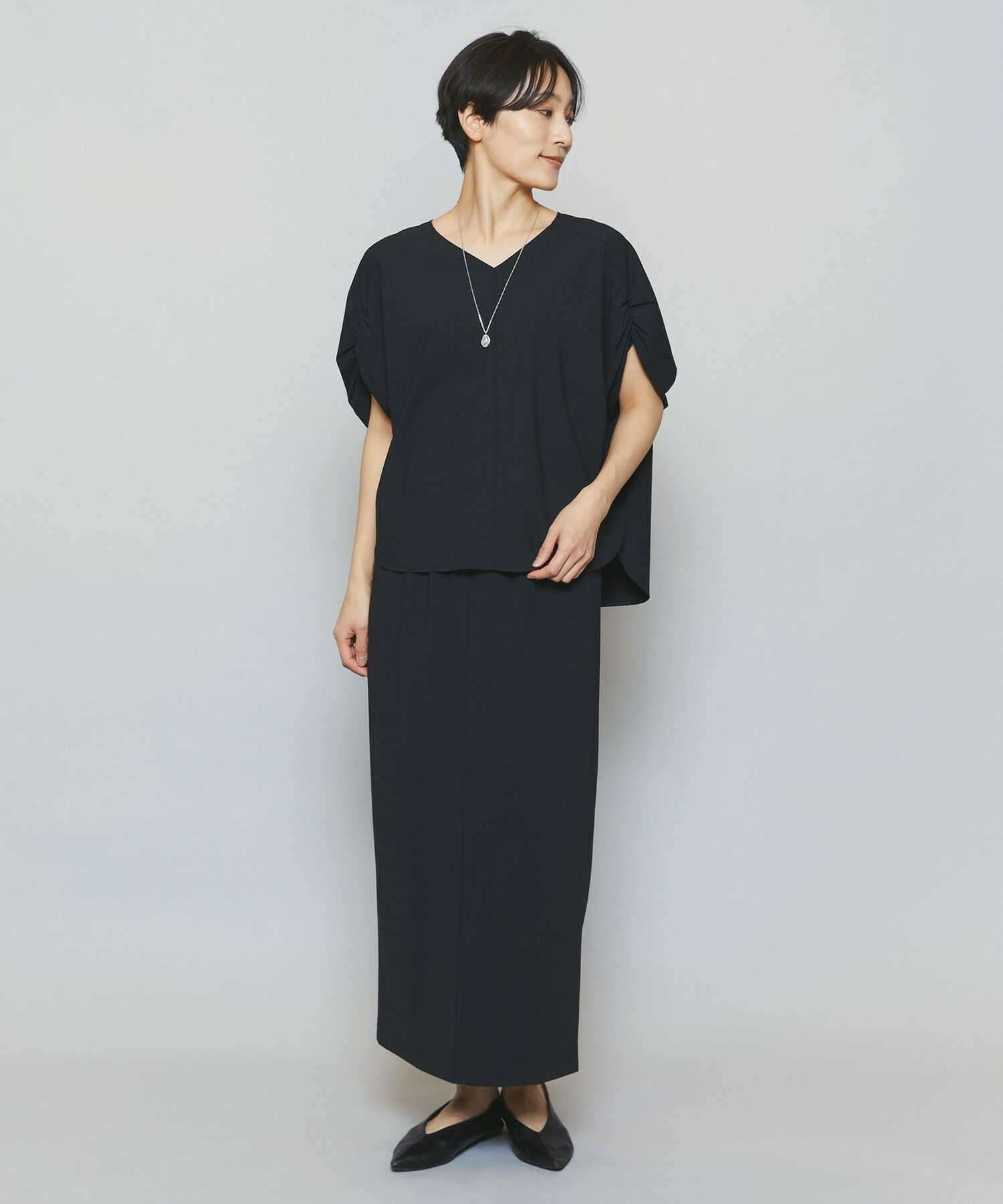 【MOGA】【Lサイズ】クールトリコットIラインタイトスカート 詳細画像 ブラック 11