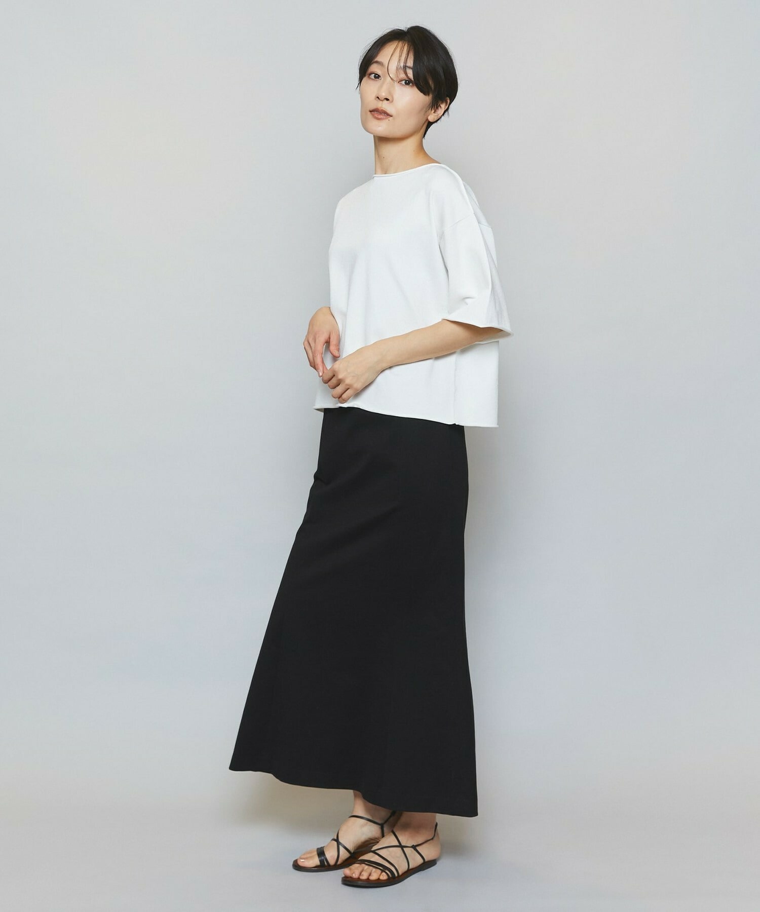 【MOGA】【Lサイズ】ハイゲージ天竺ロングスカート 詳細画像 トップグレー 10