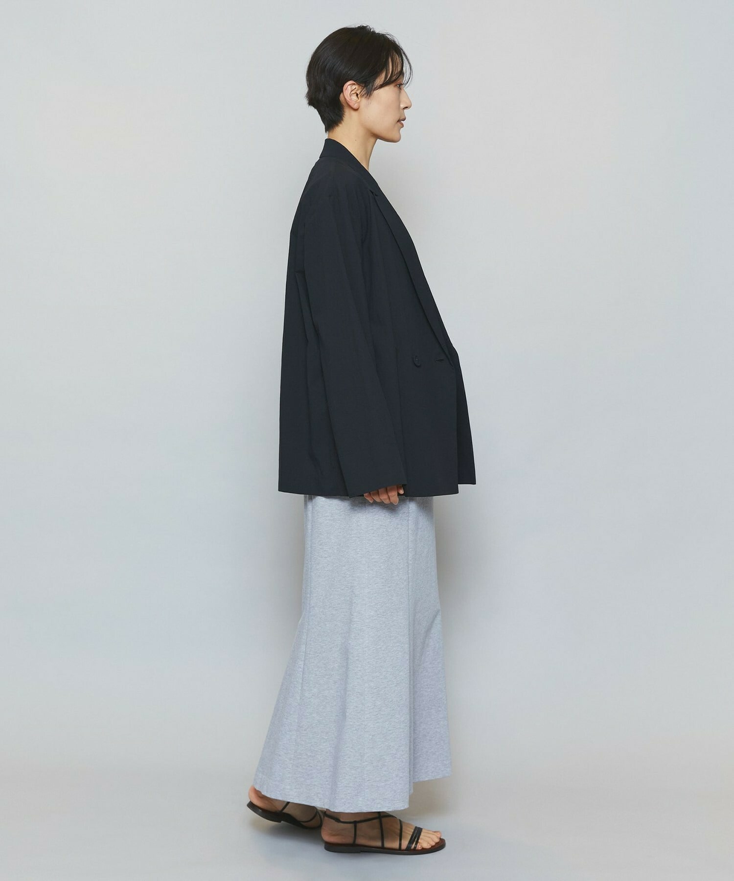 【MOGA】【Lサイズ】ハイゲージ天竺ロングスカート 詳細画像 トップグレー 19