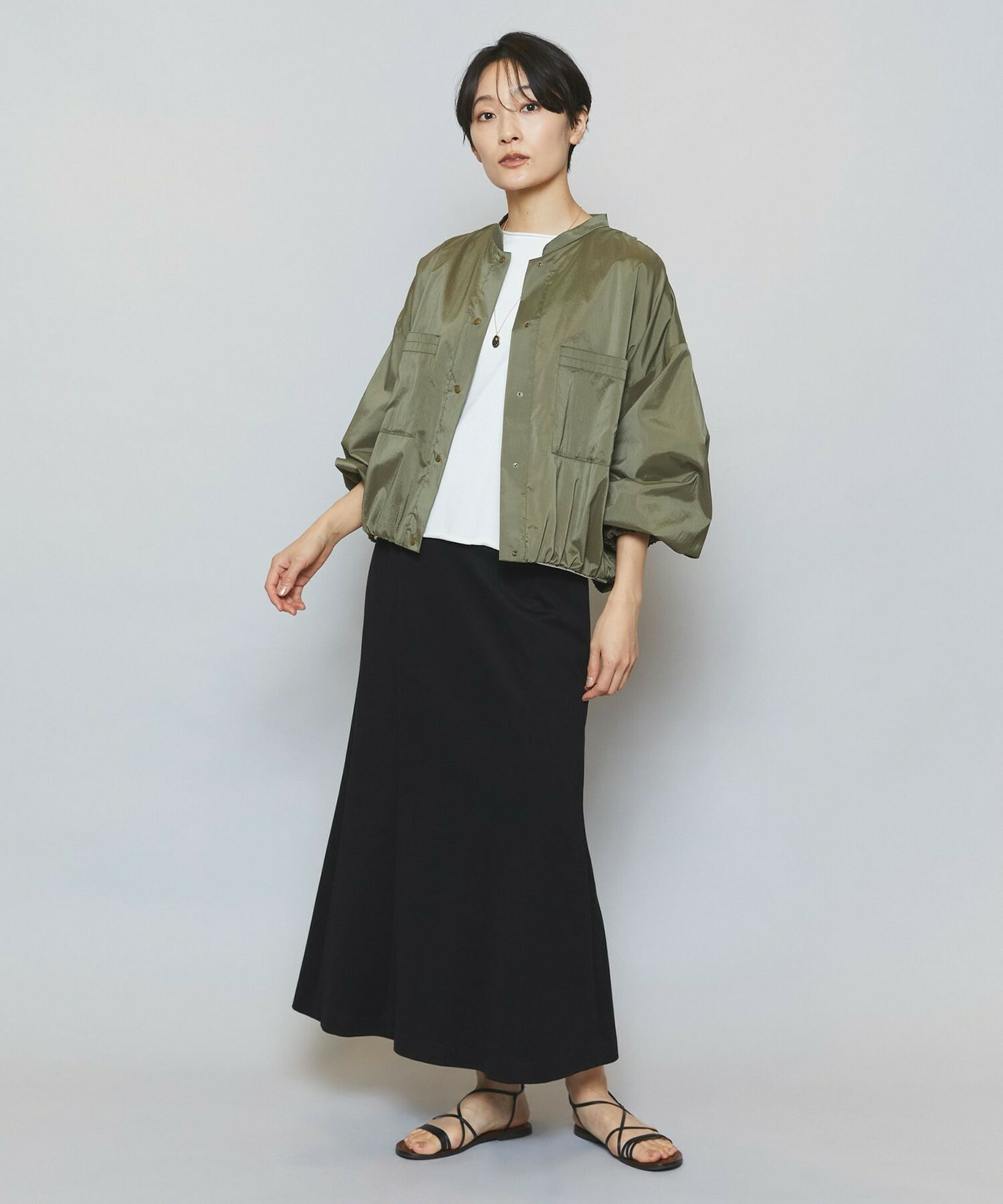 【MOGA】【Lサイズ】ハイゲージ天竺ロングスカート 詳細画像 トップグレー 2