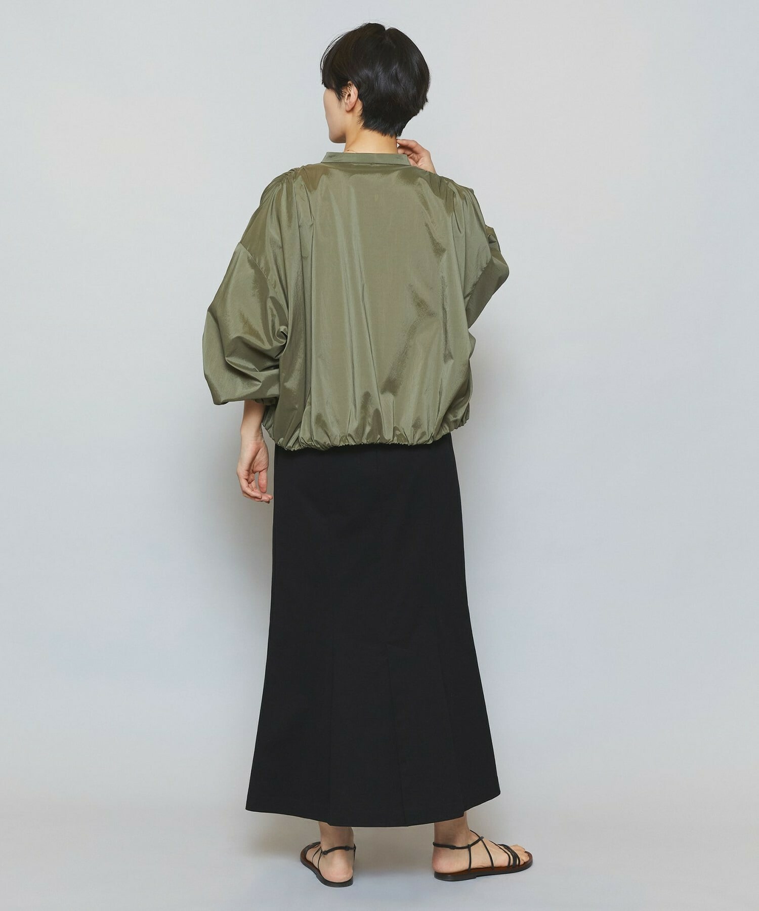 【MOGA】【Lサイズ】ハイゲージ天竺ロングスカート 詳細画像 トップグレー 4