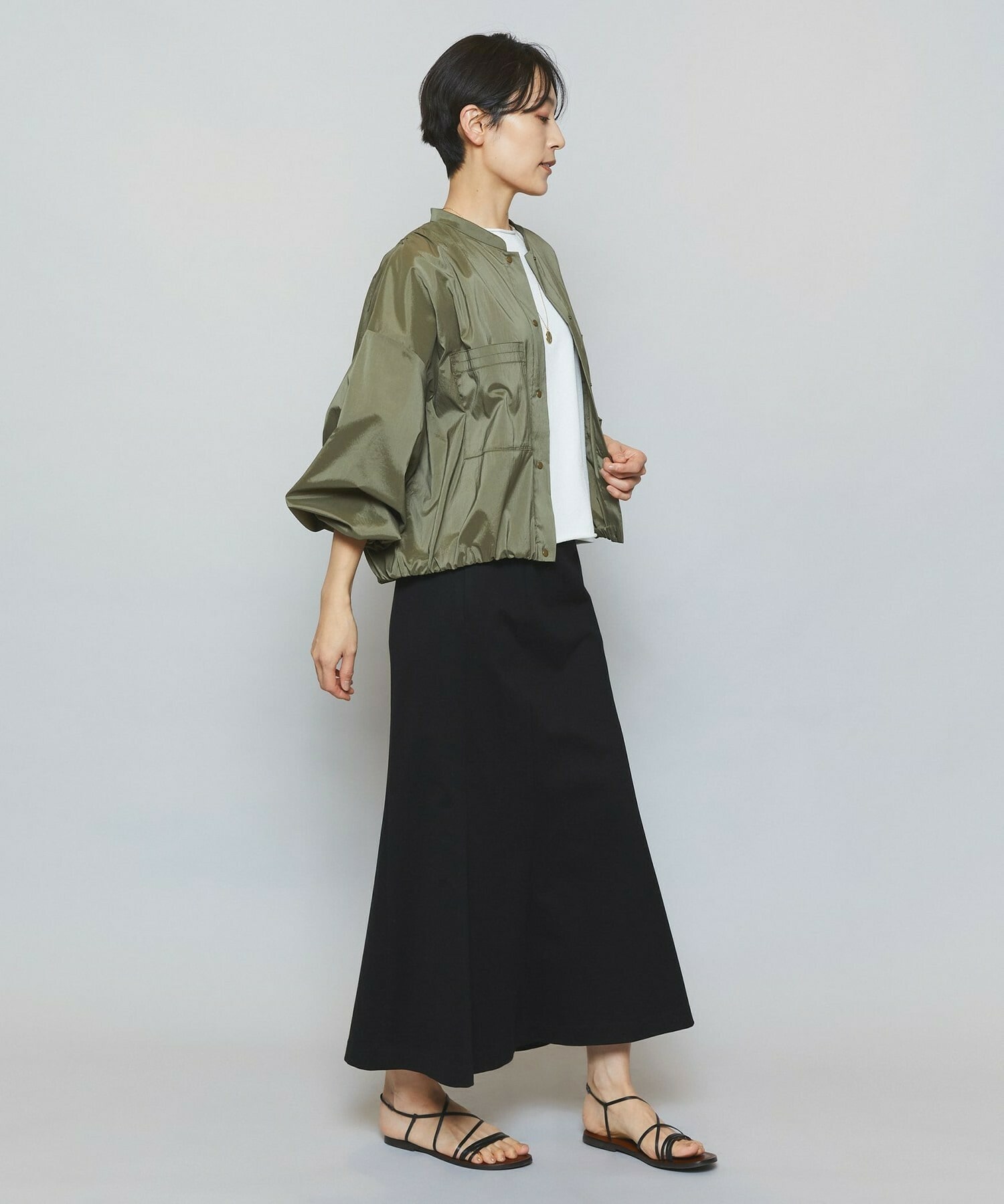 【MOGA】【Lサイズ】ハイゲージ天竺ロングスカート 詳細画像 トップグレー 6