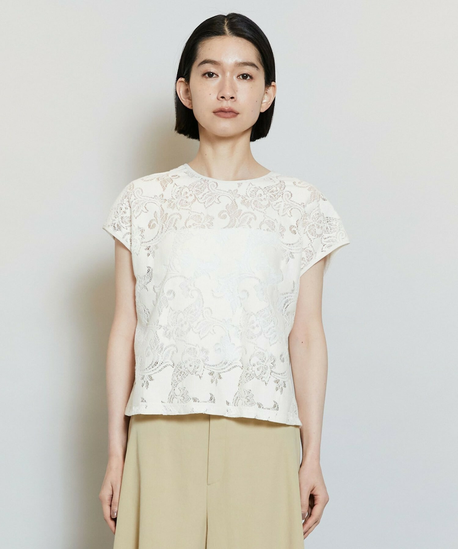 【MOGA】【Lサイズ】ラッセルレーストップス 詳細画像 アイボリー 20