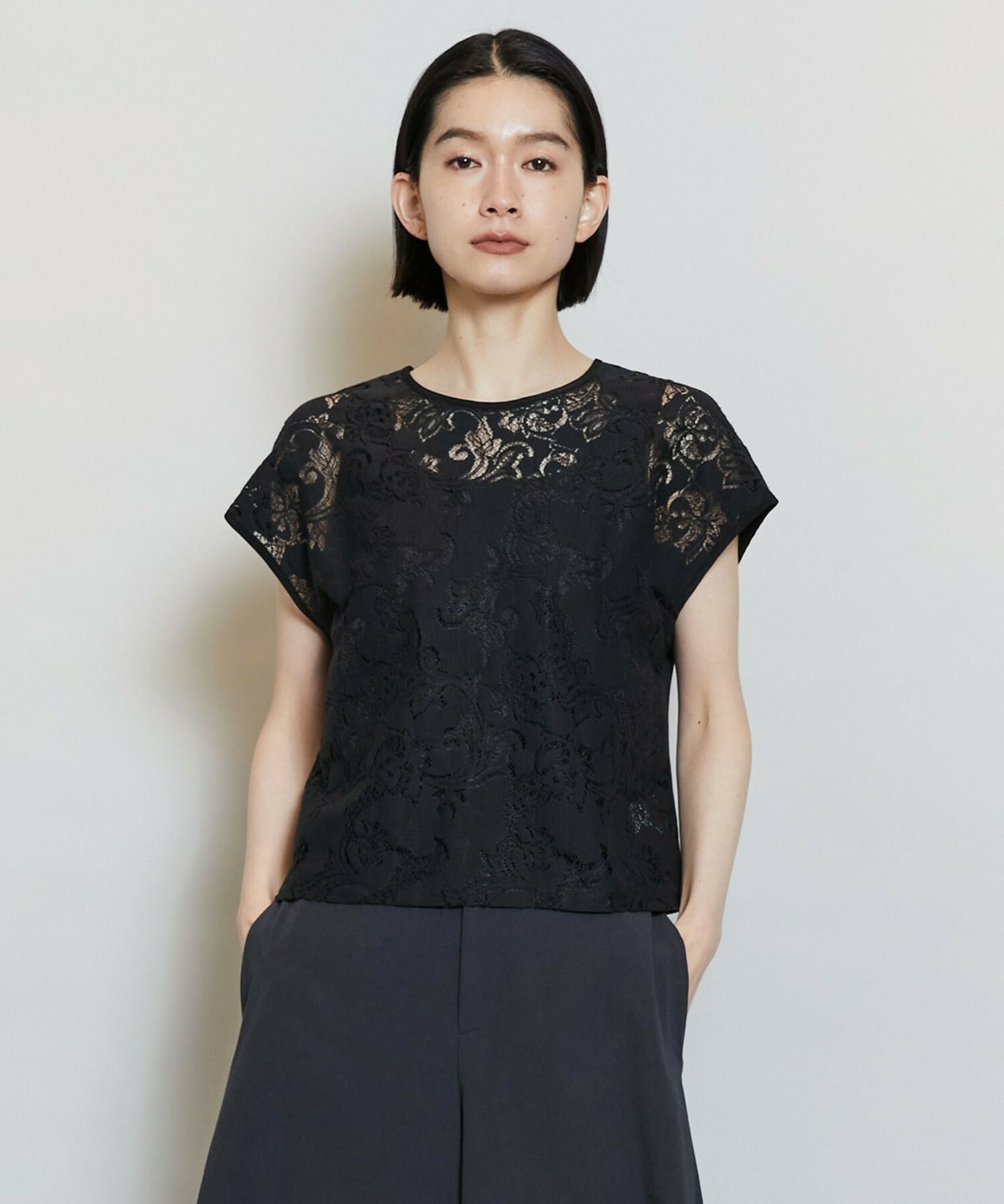 【MOGA】【Lサイズ】ラッセルレーストップス 詳細画像 ブラック 2