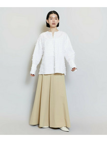 【MOGA】【Lサイズ】リボンテープジャガードブラウス 詳細画像 ホワイト 11