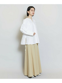 【MOGA】【Lサイズ】リボンテープジャガードブラウス 詳細画像 ホワイト 13