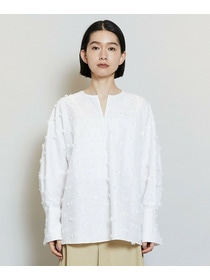【MOGA】【Lサイズ】リボンテープジャガードブラウス 詳細画像 ホワイト 20
