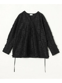 【MOGA】【Lサイズ】リボンテープジャガードブラウス 詳細画像 ホワイト 23