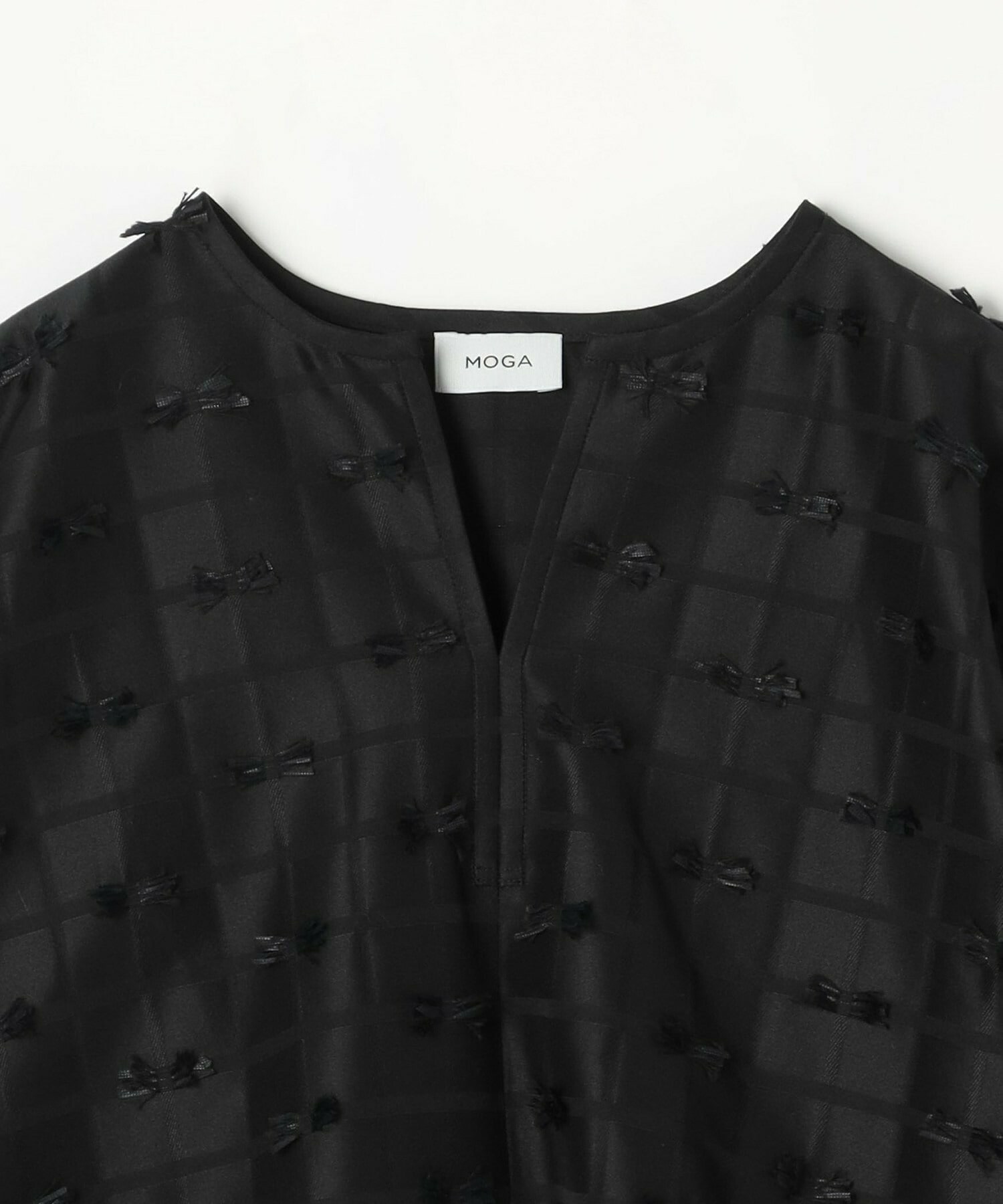 【MOGA】【Lサイズ】リボンテープジャガードブラウス 詳細画像 ホワイト 25