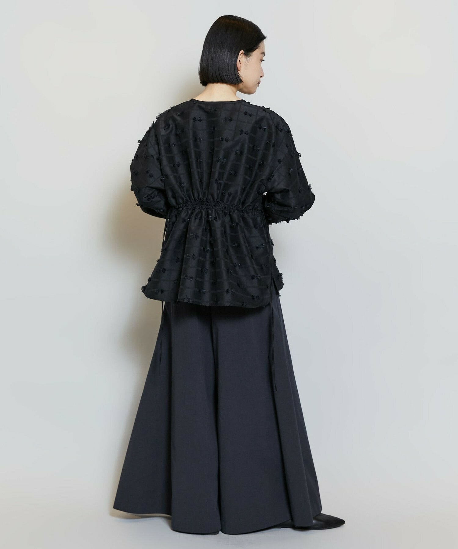 【MOGA】【Lサイズ】リボンテープジャガードブラウス 詳細画像 ホワイト 6