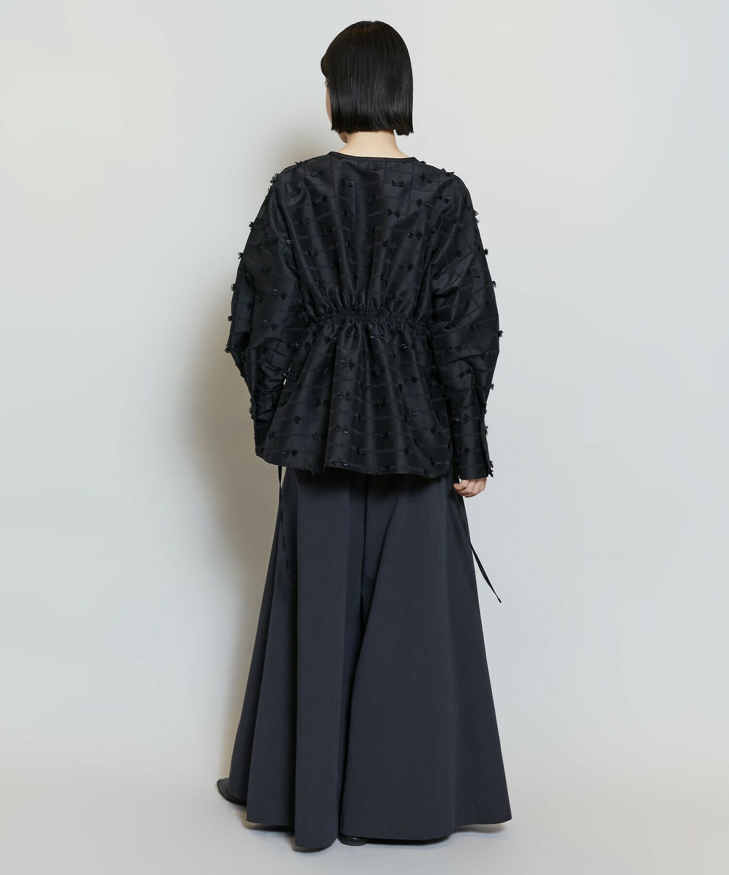 【MOGA】【Lサイズ】リボンテープジャガードブラウス 詳細画像 ホワイト 7