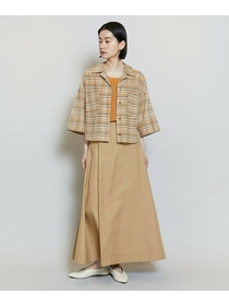 【MOGA】【Lサイズ】コットンシルクチェックシャツブラウス 詳細画像 ベージュ 13