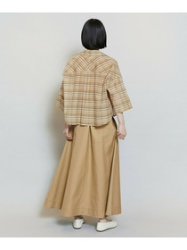 【MOGA】【Lサイズ】コットンシルクチェックシャツブラウス 詳細画像 ベージュ 17