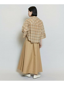 【MOGA】【Lサイズ】コットンシルクチェックシャツブラウス 詳細画像 ベージュ 18