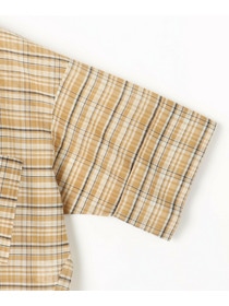 【MOGA】【Lサイズ】コットンシルクチェックシャツブラウス 詳細画像 ベージュ 27