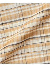 【MOGA】【Lサイズ】コットンシルクチェックシャツブラウス 詳細画像 ベージュ 32