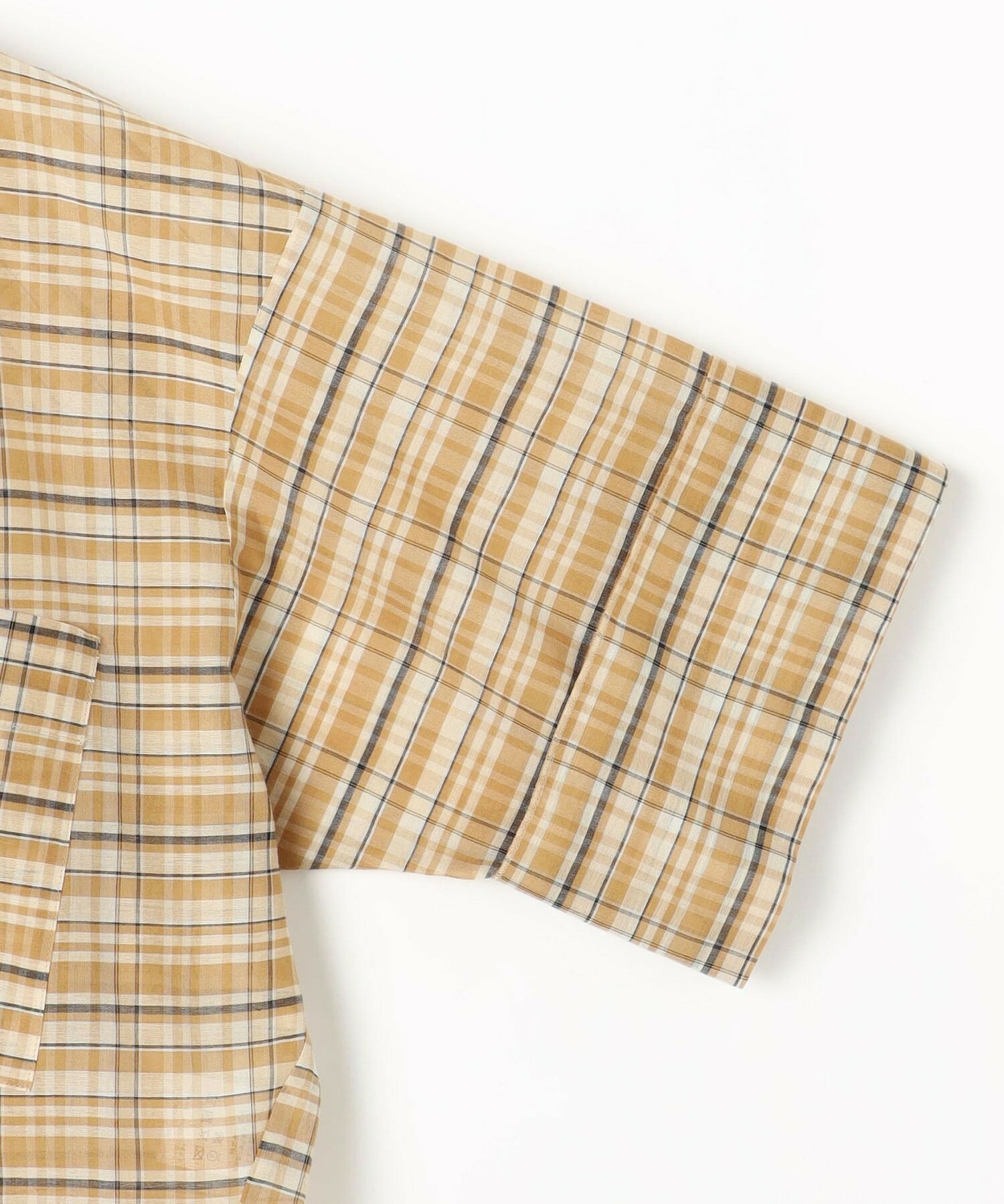 【MOGA】【Lサイズ】コットンシルクチェックシャツブラウス 詳細画像 ベージュ 27