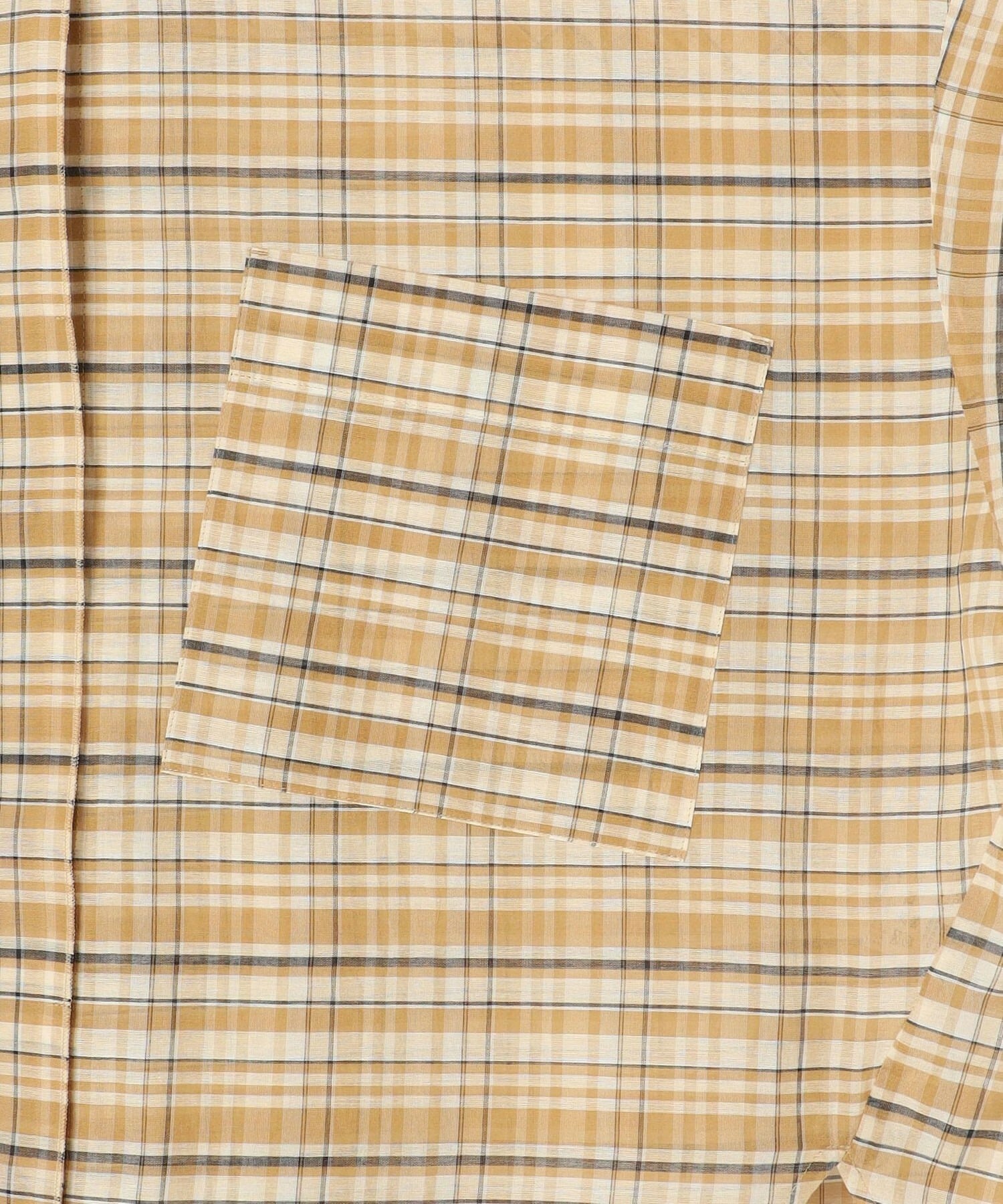 【MOGA】【Lサイズ】コットンシルクチェックシャツブラウス 詳細画像 ベージュ 28