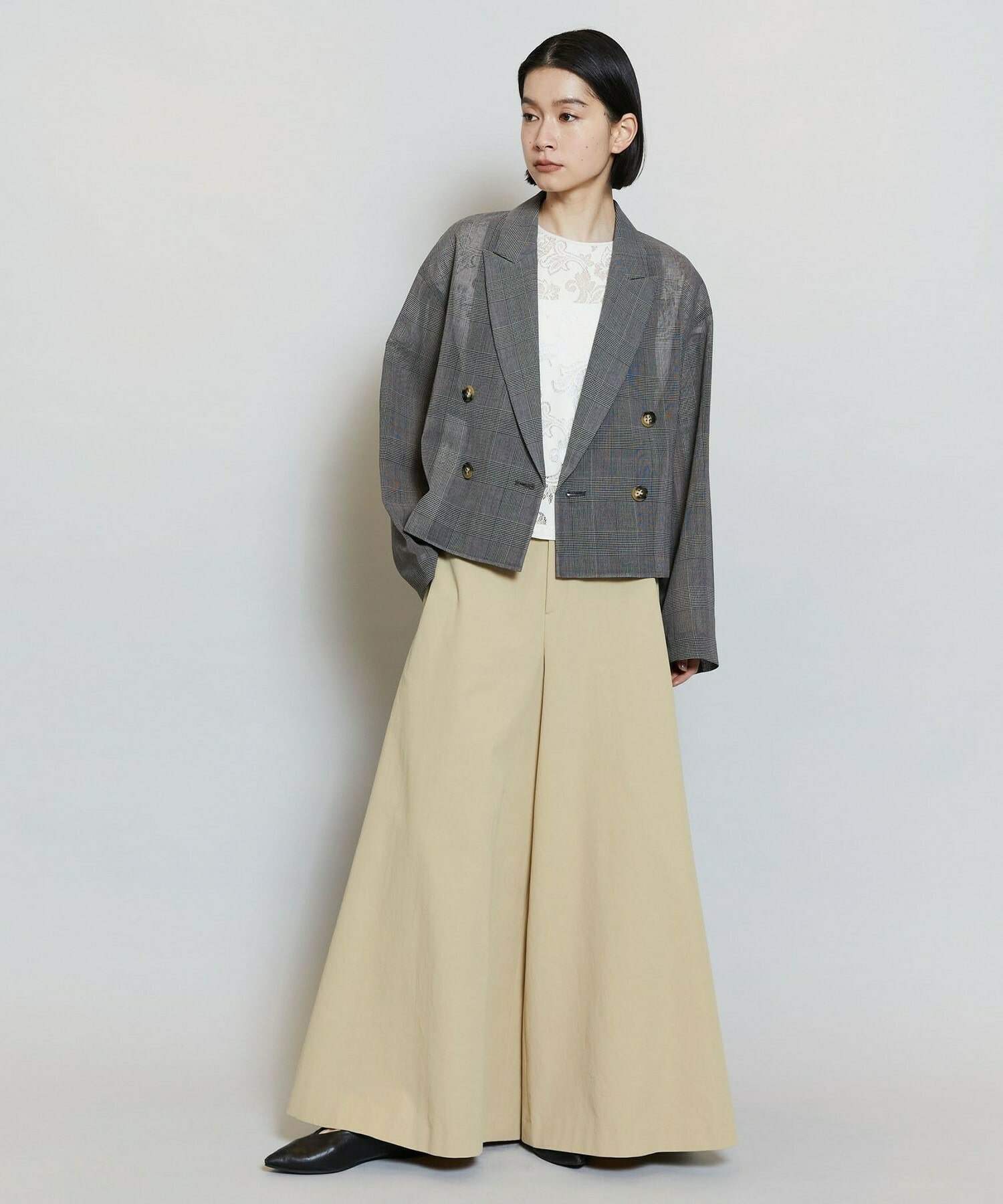 【MOGA】【Lサイズ】ハードボイルチェッククロップドジャケット 詳細画像 チェック 16