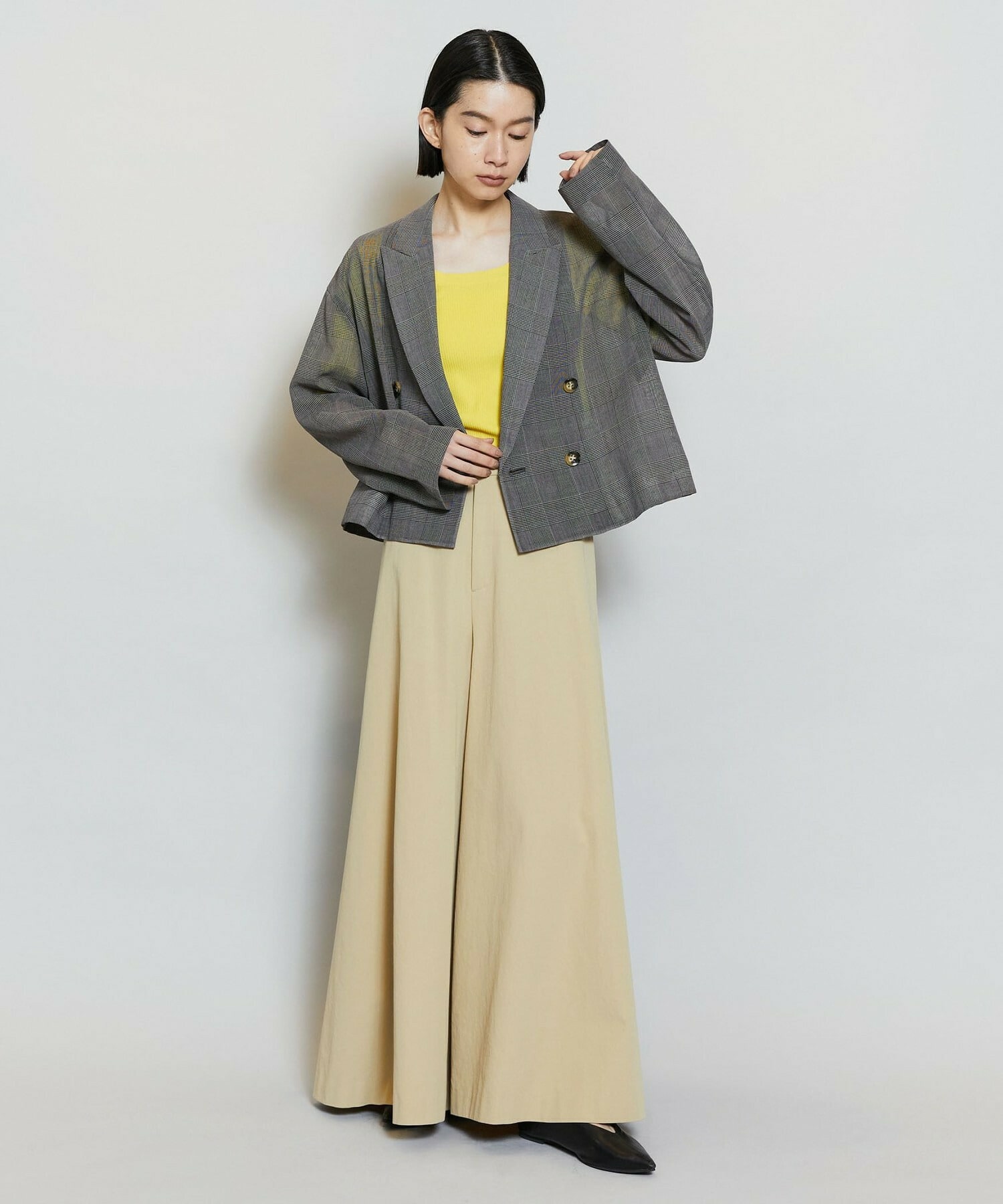 【MOGA】【Lサイズ】ハードボイルチェッククロップドジャケット 詳細画像 チェック 2