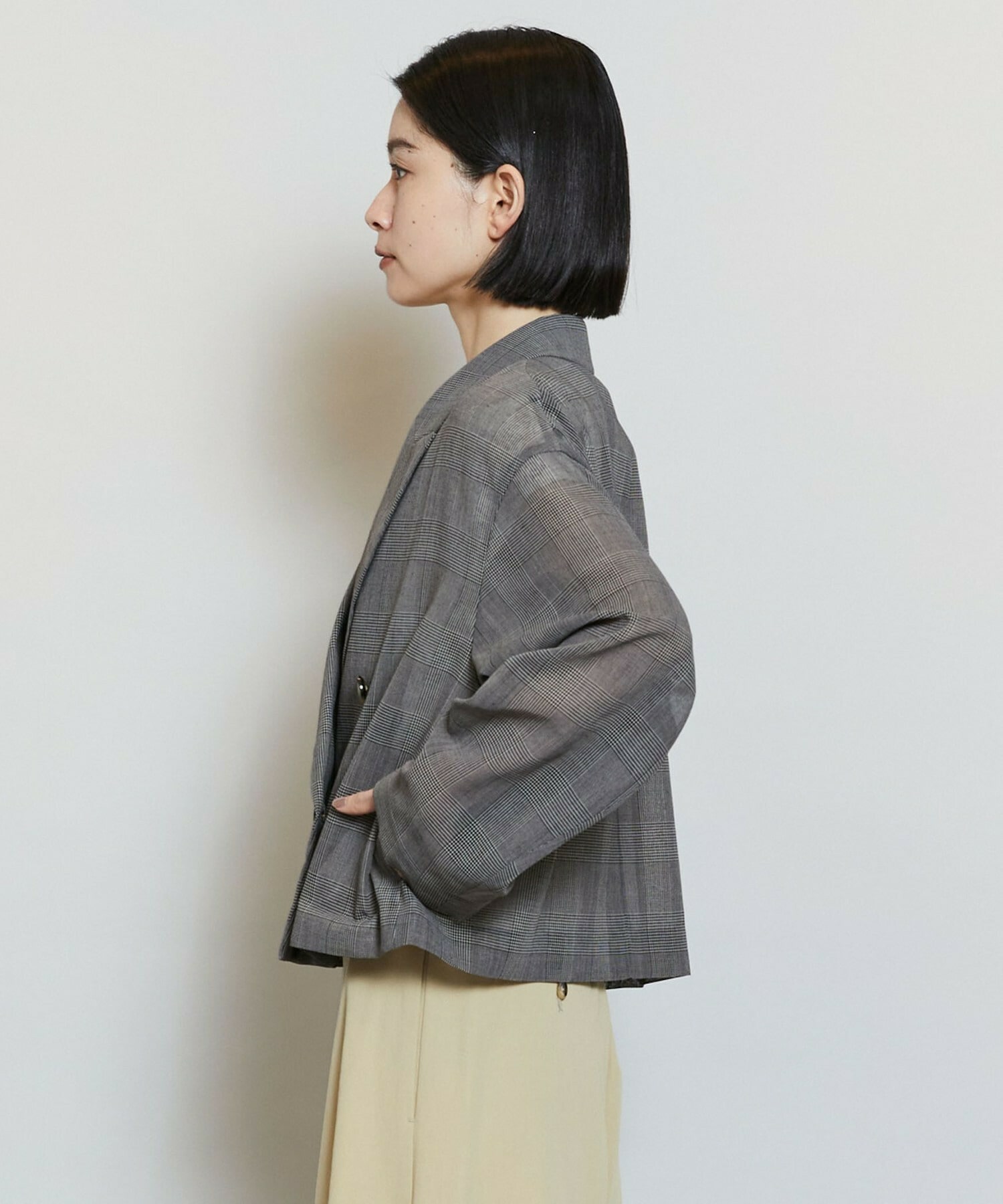 【MOGA】【Lサイズ】ハードボイルチェッククロップドジャケット 詳細画像 チェック 22