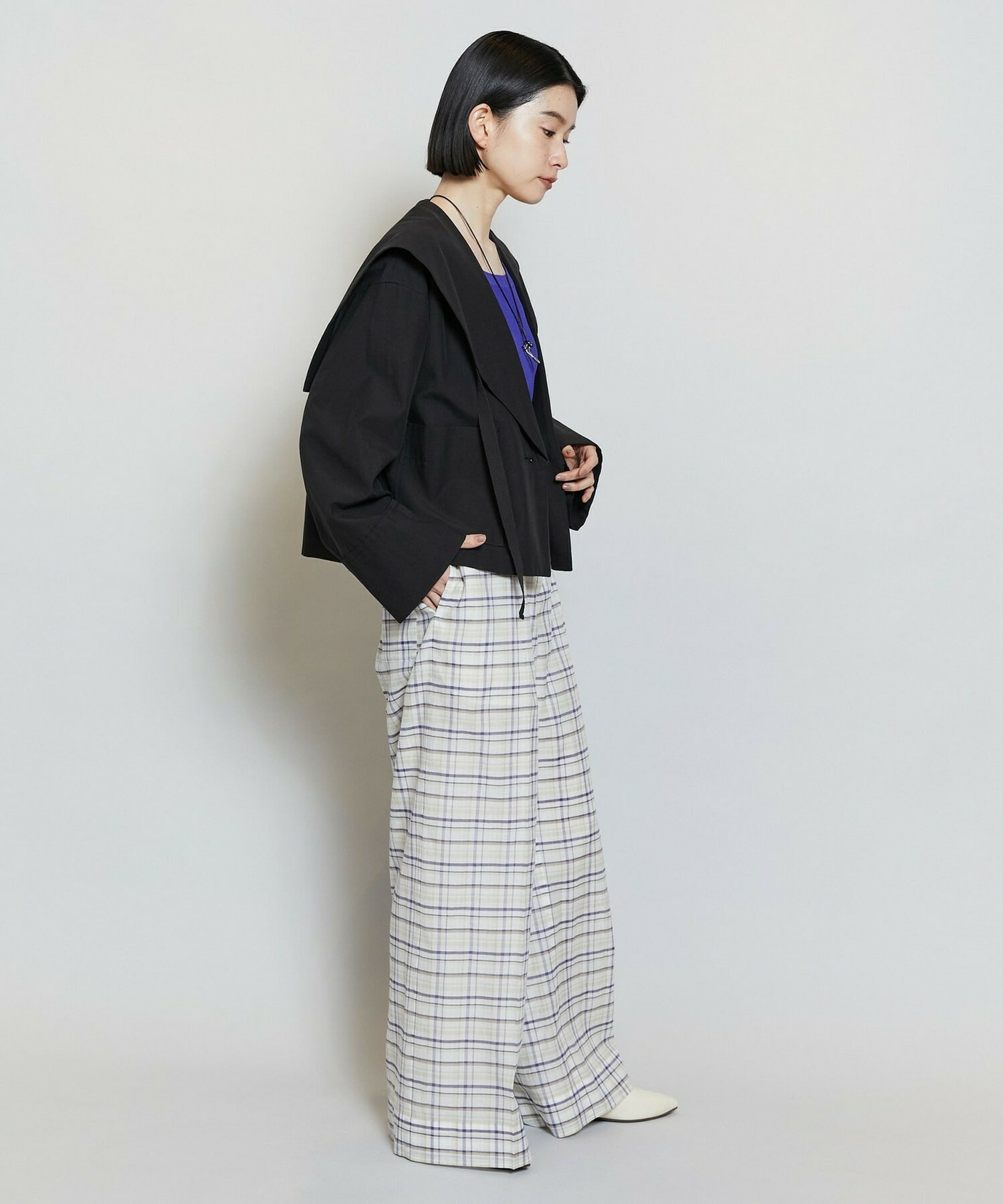 【MOGA】【Lサイズ】ライトグログランセーラージャケット 詳細画像 ブラック 2